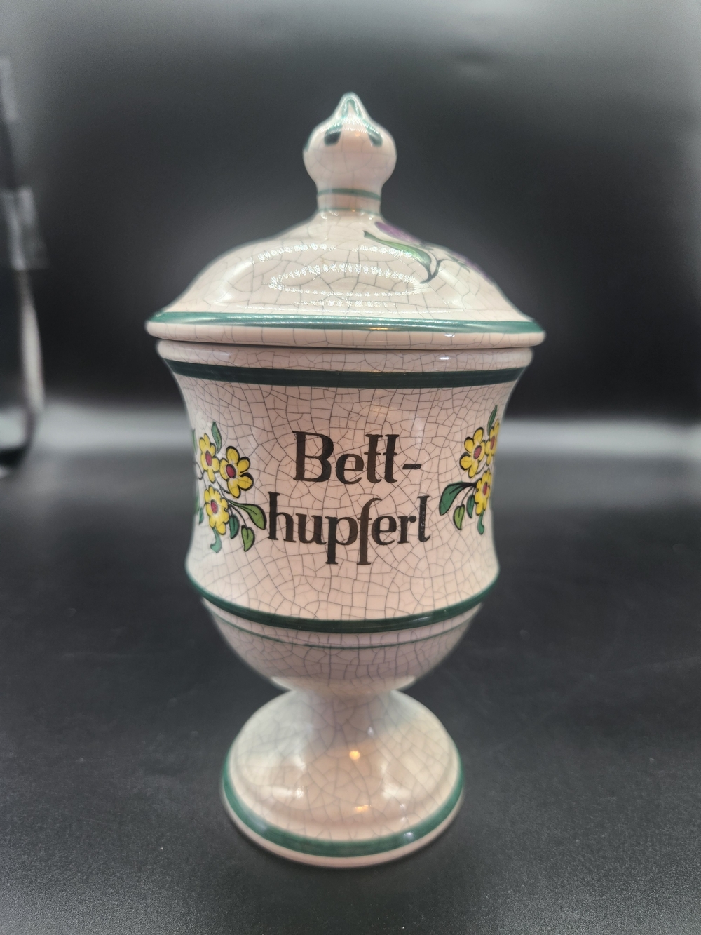 Vintage Herr Fayence Lidded Porcelain Treat Jar